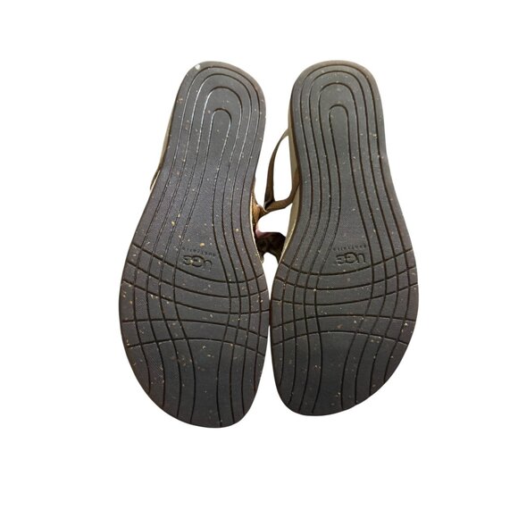 Ugg Womens 7 Sheepskin-Lined Leather Sandals With Laser-Cut Design - Picture 6 of 7